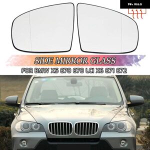 車サイドリアビューウィングヒーター付きミラー ガラスホワイトリアビュー BMW X5 X6シリーズE70 E71 E72 2007-2014アクセサリー 外装 パーツ