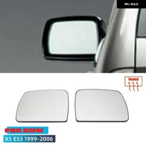 左右サイドミラー ガラスホワイトリアビューリアビュー 外装 広角 BMW X5 E53 1999-2006カーアクセサリー