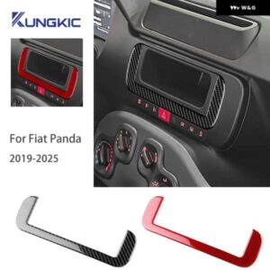 リアルソフトカーボン ステッカー LHD RHD 車用 セントラ ル コントロール スクリーン トリム フィアットパンダ 2013-2019 - 24 2025