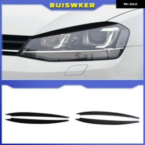 車用 ヘッドライト アイブロウカバー トリム ABS カーボン 目を引く VW ゴルフ 7 VII GTI GTD R MK7 2013-2017