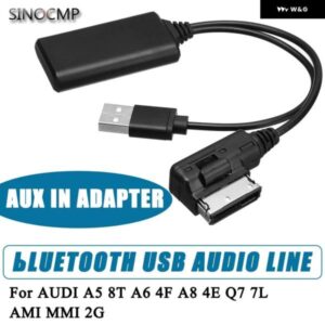 ワイヤレス BLUETOOTH レシーバー モジュール 音楽 インターフェース AUX オーディオ ケーブル アダプター アウディ Q7 A5 A6 A8 AUX アダプター 音楽 オー