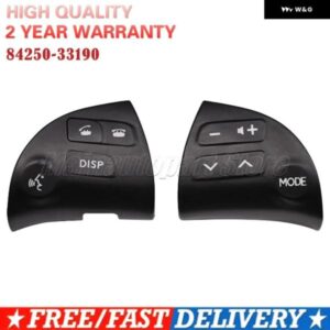 車用 ステアリングホイール コントロール スイッチ オーディオ BLUETOOTH マルチ ボタン カバー レクサスES350 2006-2012 84250-33190-C0