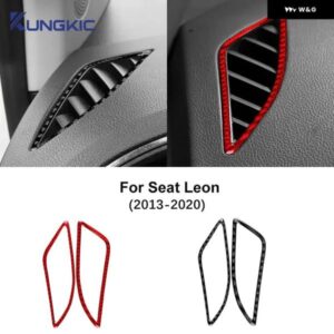 車用エア アウトレット 計器 パネル SEAT LEON 2013 - 20 リアルソフトカーボン ステッカー トリム