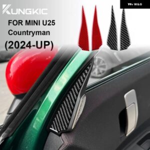 車内ドアAピラー スピーカー サイドデコレーション MINI U25 COUNTRYMAN 2024 2025 アクセサリー リアルソフトカーボン ステッカー