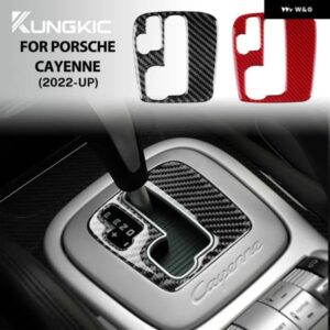 リアルソフトカーボンギア ボックス ステッカー ポルシェ カイエン 2003-2007 2008 2009 2010オートマチックギア インテリア アクセサリー