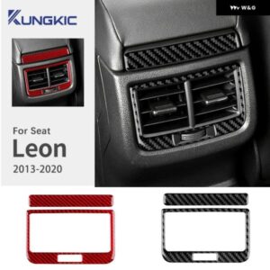 リアルソフトカーボン ステッカー SEAT LEON MK3 2013-2018 2019 2020 リア エアコン 吹き出し口 フレーム カバー カーアクセサリー