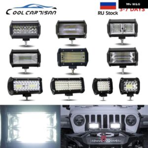 車用スポーツライト LEDワーク ライトバー オフロード フラッドライト ドライビング ヘッドライト 4/5/7インチ ランプ コンボビーム 12V 24V ATV SUV