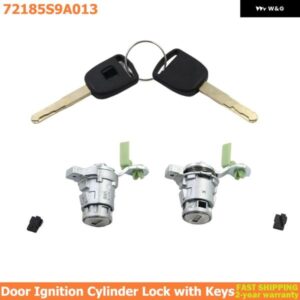 左右ドアロック シリンダーセット 72185-S9A-013 キー2個付き 72185S9A013 ホンダ シビック 2003-2005 CR-V 2002-2006