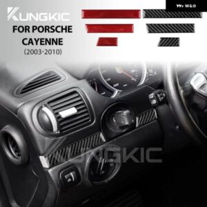 リアルソフトカーボン ステッカー ポルシェ カイエン 2003 - 10 ドア 装飾 インテリア カーアクセサリー