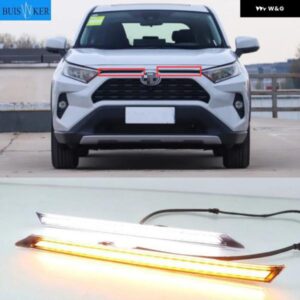 トヨタ RAV4 2019 2020 イエローウィンカー機能 12V 車用 DRL LED デイタイム ランニングライト 自動車カバー 装飾 ライト