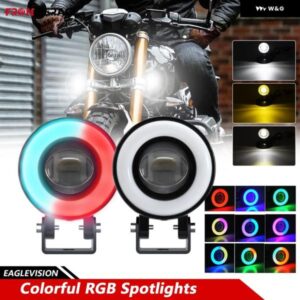 オートバイ RGB フォグランプ ヘッドライト 運転ランニング超明12V 24V 4X4ハイ/ロースポットアクセサリー