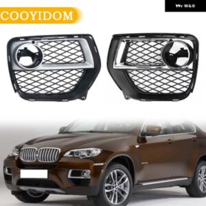 車用フロント バンパー フォグランプ グリル フォグランプ オープンベント グリル 吸気カバー BMW X6 2012-2014 フォグランプ トリム フレーム パネル