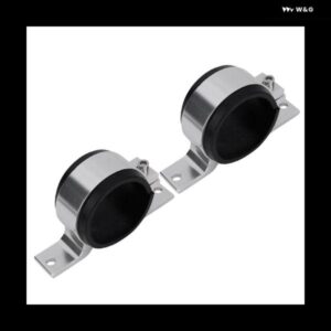 2PCS シルバー 60MM 燃料 ポンプ シングル マウント ブラケット 燃料 フィルター アウター ブラケット クランプクレードル 044 380LPH 300LPH