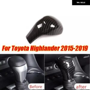 カーボン製 ギア シフト ノブカバー トリム 装飾 トヨタ ハイランダー 2015-2019