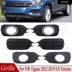 フォグライト カバー フォルクスワーゲン VW ティグアン 2012 2013-2017 2018 2019 US バージョン フロント バンパー フォグランプ グリル カバー ブラック