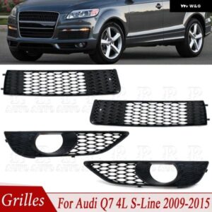 アウディ Q7 4L S-LINE 2009 - 12-2014 2015 車用 フォグランプ カバー フォグランプ グリル レーシング グリル ヘッドライト メッシュアクセサリー