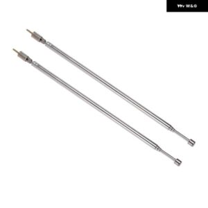 10ペア 62.5CM 24.6インチ 4セクション 伸縮式 ステンレス AM FM ラジオ 汎用 アンテナ