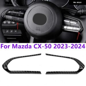 カーボン製 ステアリングホイール ボタン トリム カバー 装飾 マツダ CX-50 2023-2024 2個