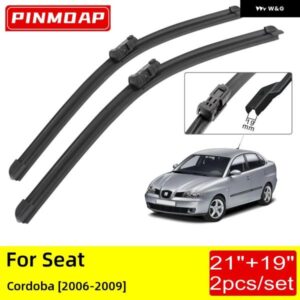 シート コルドバ 2006 - 09 フロント ワイパー ブレード 21インチ+ 19インチ ブラシカッターアクセサリー ゴム製 フロントガラス ワイパー 汎用