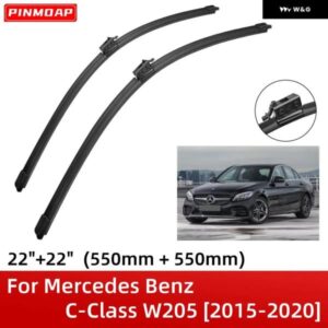 メルセデス ベンツ C クラス W205 2015-2020 22インチ+22インチ フロントガラス ワイパー ブレード ブラシカッターアクセサリー 2015 2018 2019 2020