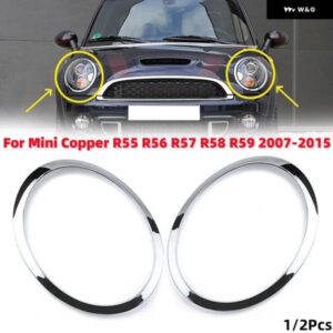 1/2個 車用 ヘッドライト ブライト フレーム カバー 装飾 リング ミニ銅 R55 R56 R57 R58 R59 2007-2015 51137149905