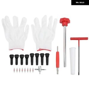 22個クイックチェンジタイヤ バルブ ツールキット には T字型フック 金属 プッシュ ロッド TR413 バルブ コア4個が 車 ATV トラック 用