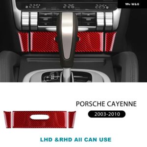 リアルソフトカーボン ステッカー 灰皿 パネル インテリア ポルシェ カイエン 2003 - 10アクセサリー - red