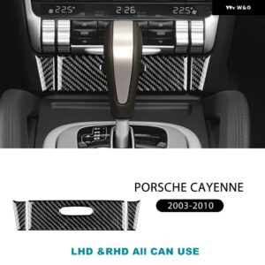 リアルソフトカーボン ステッカー 灰皿 パネル インテリア ポルシェ カイエン 2003 - 10アクセサリー - black