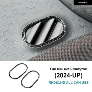 車 ダッシュボード サイドエア アウトレット ベントカバー カーボン ステッカー ミニU25カントリーマン2024 2025 インテリア トリム アクセサリー - Black Carbon