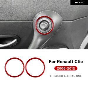 ルノー クリオ 2006 - 12 車フロント ドアハンドル ステッカー リアルソフトカーボン ステッカー アクセサリー - Red carbon