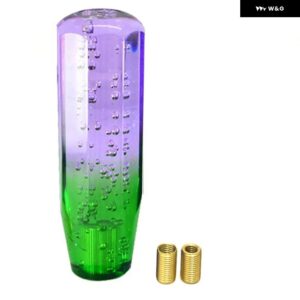 車用 マニュアル シフト ノブ ギア シフター ヘッド シフト ノブスティック クリスタル クリアバブル パープル ブルー スローギア シフター 10CM 15CM - 15cm purple green