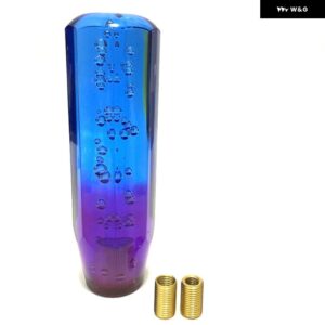 車用 マニュアル シフト ノブ ギア シフター ヘッド シフト ノブスティック クリスタル クリアバブル パープル ブルー スローギア シフター 10CM 15CM - 15cm blue purple