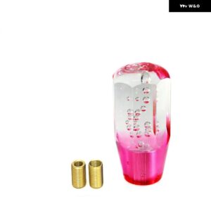 車用 マニュアル シフト ノブ ギア シフター ヘッド シフト ノブスティック クリスタル クリアバブル パープル ブルー スローギア シフター 10CM 15CM - 10cm transparent red