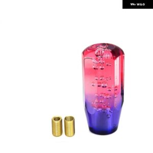 車用 マニュアル シフト ノブ ギア シフター ヘッド シフト ノブスティック クリスタル クリアバブル パープル ブルー スローギア シフター 10CM 15CM - 10cm pink purple