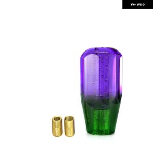 車用 マニュアル シフト ノブ ギア シフター ヘッド シフト ノブスティック クリスタル クリアバブル パープル ブルー スローギア シフター 10CM 15CM - 10cm purple green