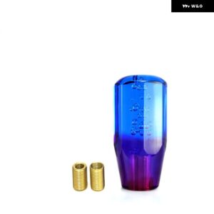 車用 マニュアル シフト ノブ ギア シフター ヘッド シフト ノブスティック クリスタル クリアバブル パープル ブルー スローギア シフター 10CM 15CM - 10cm blue purple