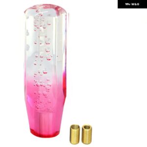 車用 マニュアル シフト ノブ ギア シフター ヘッド シフト ノブスティック クリスタル クリアバブル パープル ブルー スローギア シフター 10CM 15CM - 15cm transparent red