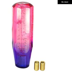 車用 マニュアル シフト ノブ ギア シフター ヘッド シフト ノブスティック クリスタル クリアバブル パープル ブルー スローギア シフター 10CM 15CM - 15cm pink purple