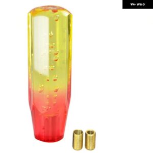 車用 マニュアル シフト ノブ ギア シフター ヘッド シフト ノブスティック クリスタル クリアバブル パープル ブルー スローギア シフター 10CM 15CM - 15cm yellow red