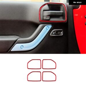 車内カーボンパワーシート調整ブレーキハンドル トリム ステッカー ジープ ラングラー JK 2011-2017 スタイリング アクセサリー - Type 2