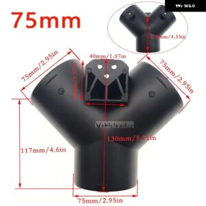 車用ヒーター エアベント ダクト 60MM/75MM Y型Tピース排気コネクタ デュアル調整 バルブ フラップ 付き WEBASTO ディーゼル パーキング ヒーター - Y-75mm