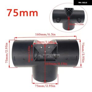 車用ヒーター エアベント ダクト 60MM/75MM Y型Tピース排気コネクタ デュアル調整 バルブ フラップ 付き WEBASTO ディーゼル パーキング ヒーター - T 75mm