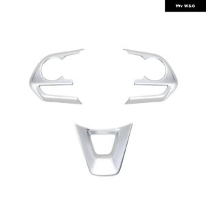 車 ステアリングホイール パネル デコレーションカバー ステッカー トヨタ アバロンカローラクロスRAV4 R AV4 2019-2024アクセサリー - Matte Silver