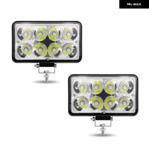 ロングライトハウス LED作業灯 スクエアLED オフロード LEDバー 4インチ スポットフラッド フォグランプ 12V 24V オフロード 4X4 1/2個 - Type A 2pcs