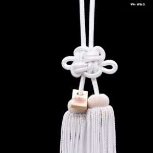 車用 金綱ロープ結び 房菊結び シルバー 赤 車用 自動車 バックミラー ペンダント 留め具 装飾 品 カーアクセサリー - Style 1