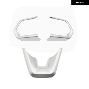 車用 ステアリングホイール カバー トリム ステッカー トヨタ ランドクルーザー 300 LC300 2021 - 23 シルバー/カーボンアクセサリー - Silver 2pcs