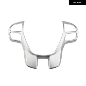 車 ステアリングホイール スパンコール インテリア カーボン車ABSクローム ステアリングホイール 装飾 フォード レンジャー2015 2016アクセサリー - Upgrade silver