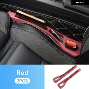車用シート隙間埋めシート 隙間埋め 収納 ボックス 装飾 内装 自動車アクセサリー 1組 汎用 アクセサリー - red