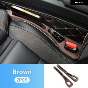 車用シート隙間埋めシート 隙間埋め 収納 ボックス 装飾 内装 自動車アクセサリー 1組 汎用 アクセサリー - brown
