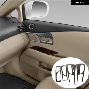 車内 グローブ ボックス ステアリングホイール ボタン ドアハンドル パネル ブラック カーボン トリム ステッカー レクサス RX350 RX450 2010-2012 - Type 5